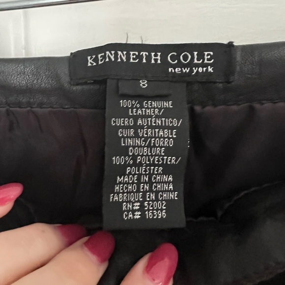 Chocolate Brown 100% Genuine Leather Pants 8 Y2K - Picture 3 of 3